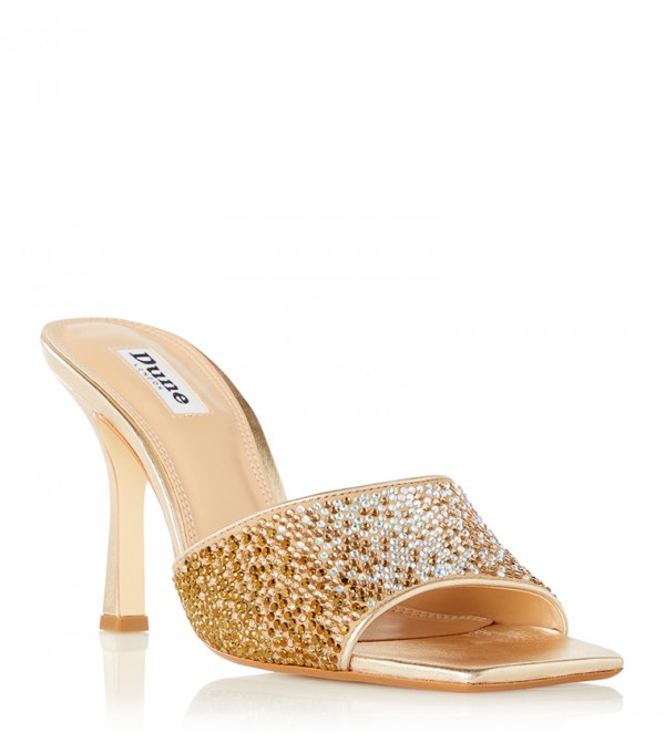 Dune gold mules new arrivals