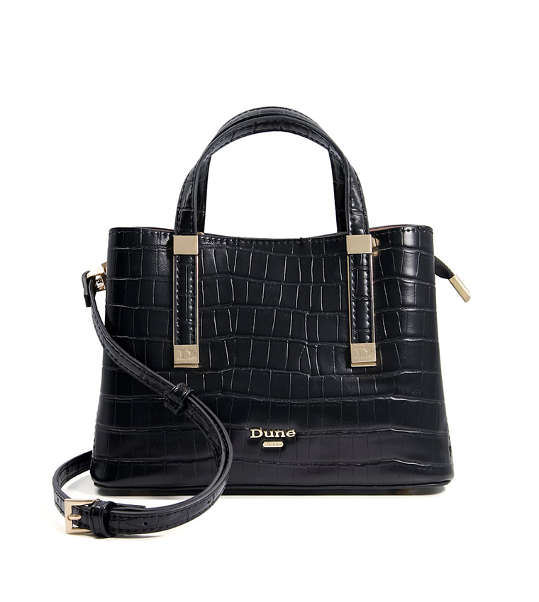 Dinky Dorrie Synthetic C Black Leather Bag | Dune London KSA