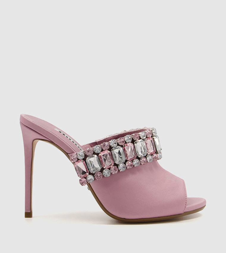 Shop Mimosa Pink Mid Heel Sandals | Dune London OM
